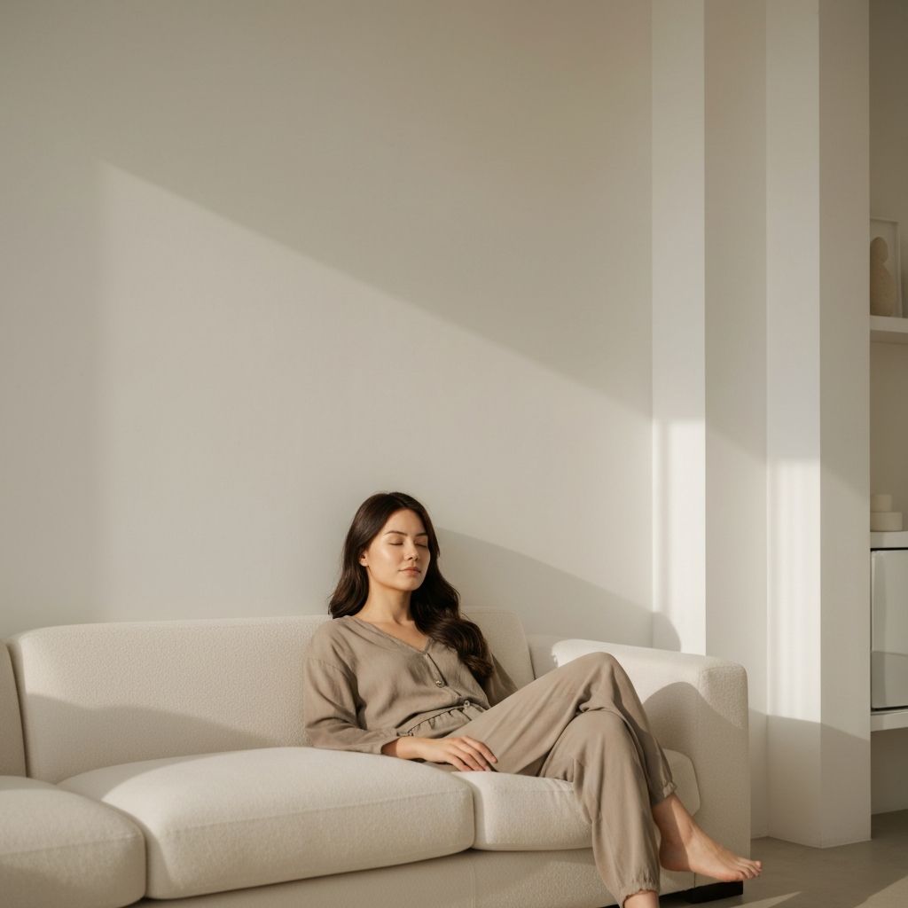 Friedliche Ruhe-Szene mit warmem Licht